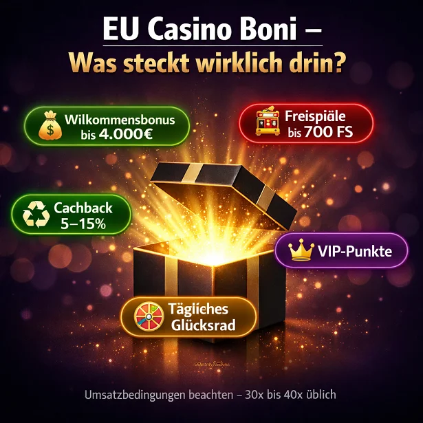 Bonusarten in EU Online Casinos