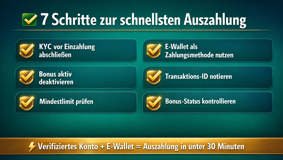 7 Tipps schnelle Casino Auszahlung